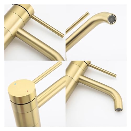 Grifo de cuenca de oro cepillado de latón con diseño monomando premium 4