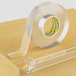 Clear Edge Protector Strip, 0.8in x 9.84FT, Sharp Edge Wrap Cover Tape, Self Adhesive Corner Protective Bumper Guards for Cabinet Door Desk Glass Table Furniture, Kitchen Countertop, Waterproof