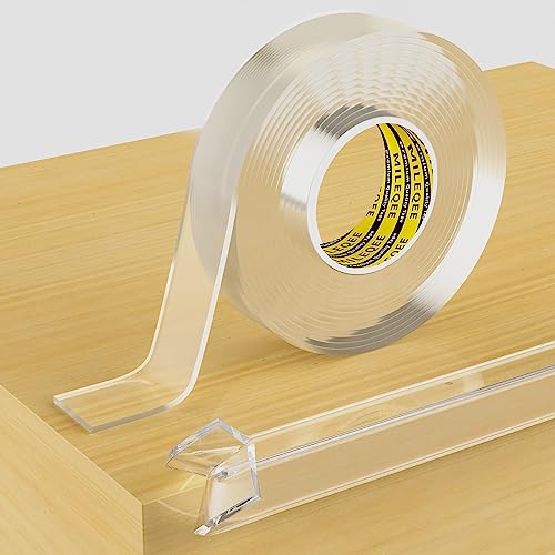 Image of Clear Edge Protector Strip, 0.8in x 9.84FT, Sharp Edge Wrap Cover Tape, Self Adhesive Corner Protective Bumper Guards for Cabinet Door Desk Glass Table Furniture, Kitchen Countertop, Waterproof