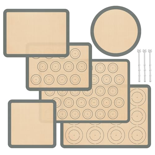 Silicone Baking Mat Set of 6, Silicone Mats for Baking, Baking Sh...