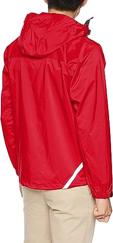 DOQMENT レインジャケット防水 透湿 ストレッチシールドジャケット レッド L