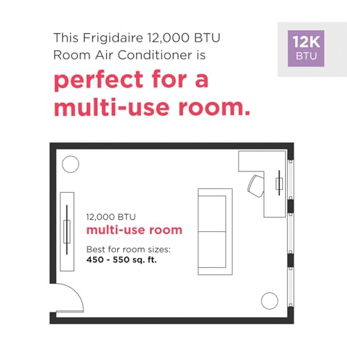 Image of Frigidaire 12,000 BTU Wall Air Conditioner with Dehumidifier and Remote | 230V, Fan, Quiet Energy Efficient, Wall Mounted, for Home Cooling, Cools Rooms, Up To 550 Sq Ft