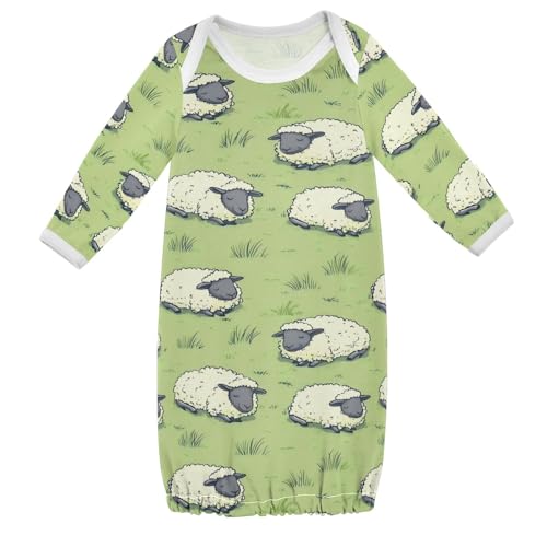 vvfelixl Baby Sleeper Gown for Newborn Boy Girls Cartoon Sleeping Black-faced Sheep Infant Nightgown for 0-3 Months