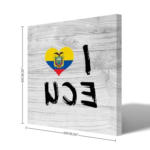 Cuadro de pared I Love Ecuador para transformar el ambiente de tu dormitorio y baño con estilo 2