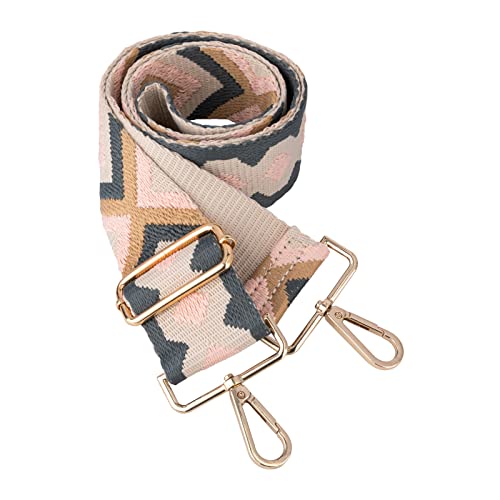 Image of Dsigo Purse Strap, 2 inch Wide Gold Buckle Embroidery Crossbody Shoulder Strap for Bag Handbag Canvas Bag Crossbody Bags
