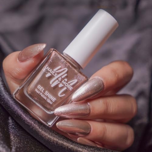 Image of NM NAILS & MORE Argan Oil Infused Gel Shine Finish Nail Polish Long-Lasting Quick-Dry Formula Chip Resistant High Shine Enamel For Women Vegan Cruelty Free Toxin Free (Metallic Copper), 10 ml