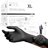 Medical Futura   1000 Gants Nitrile XL Noirs Jetables Hypoallergéniques Gr. 4.0, Sans Poudre, Sans Latex, Idéals pour Esthéticiens, Tatoueurs, Mecanicien et Secteurs Médicaux (XL, Noir)