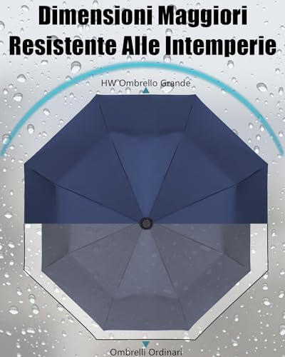 1 Parapluie Pliable Coupe-vent, Parapluie De Voyage Pliable Automatique, Ouverture Ou Fermeture Automatique, Noir , 25cm, Opening Diameter: Approximately 95cm