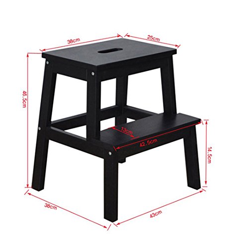Escalera de tijera mazar de madera DASHADAO taburete para un hogar acogedor 4