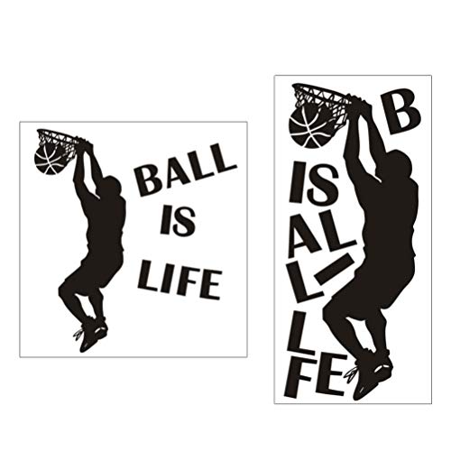 Adesivo de parede de basquete IMIKEYA em PVC Letra Ball is Life Wall Sticker Poster Tema de Basquete