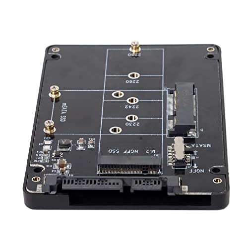 Combo M.2 NGFF B-Key & mSATA SSD to SATA 3.0 Adapter Converter Case Enclosure with Switch Negro Adaptador de Cable