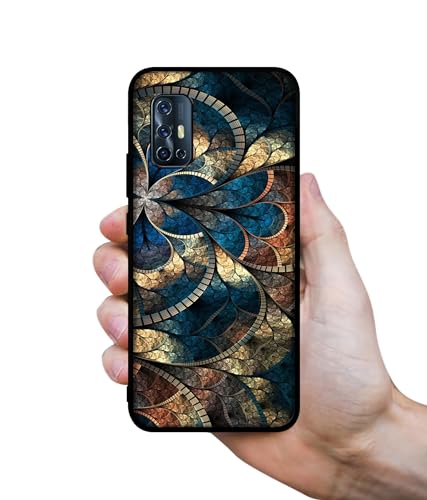 Image of Fractional Pattern Design Premium 2D Printed Metal Back Case Cover for Vivo V17 4G / V19 Neo 4G