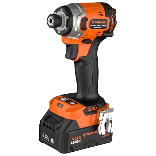 PARRIOR 20V Cordless Electric Screwdriver Gun with Max 260Nm Torque, 3 Speed Settings (0-1700/2450/3600 RPM), Multi-Drilling Modes for Steel/Wood, 4Ah Long-lasting Battery & 2.0Ah Fast Charger
