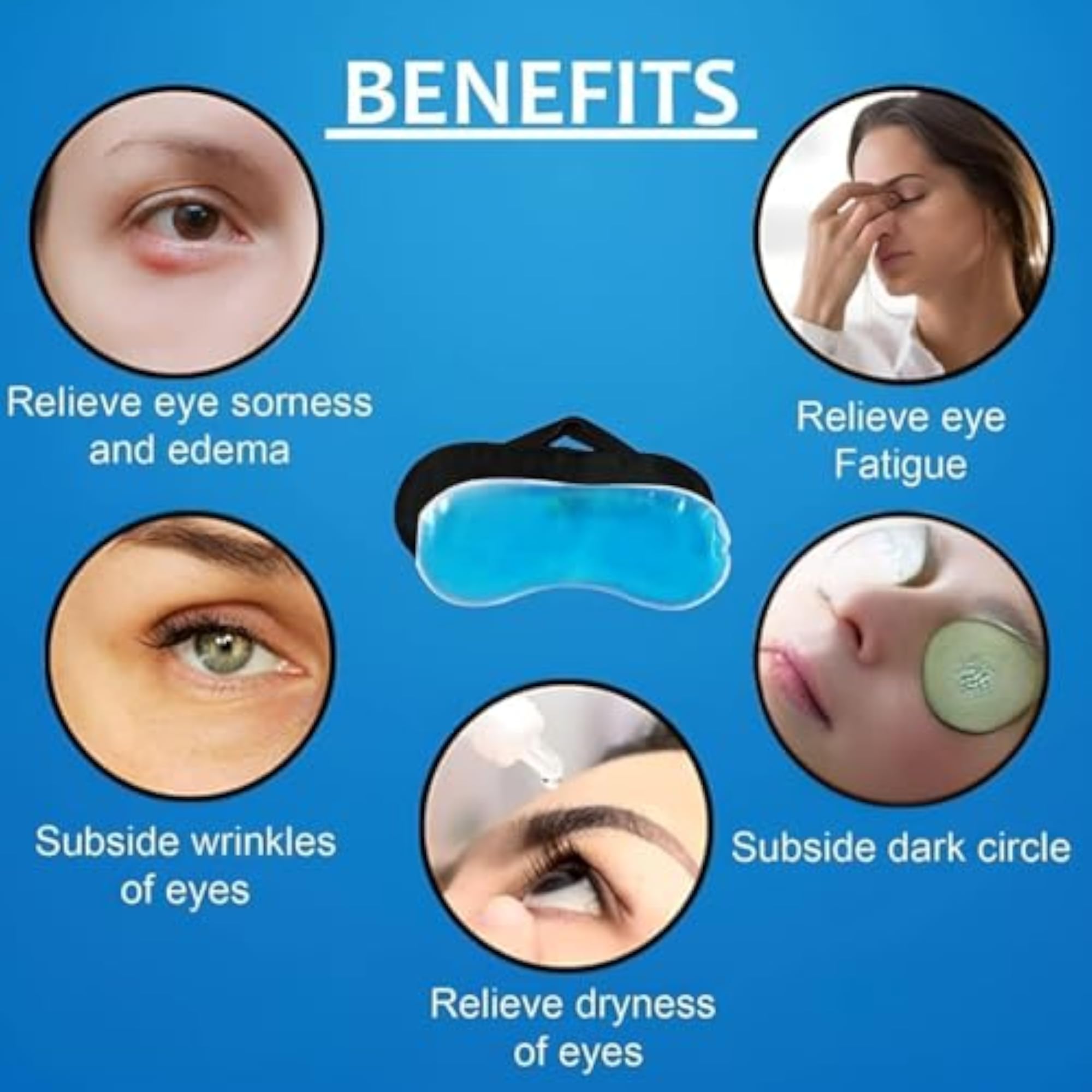Gel Eye Mask for Cooling Therapy, Hot and Cold Eye Pack