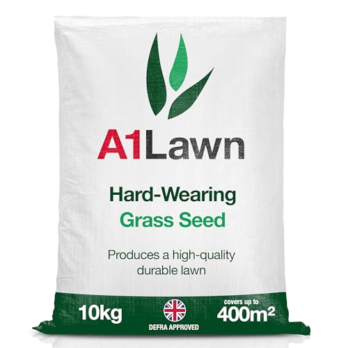 A1 Lawn, Hard Wearing Grass Seed - Durable & Fast Growing Lawn, Pet & Child Friendly, DEFRA Certified, 10kg