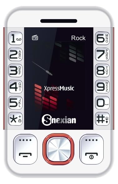 Image of Snexian All-New Rock 7600 Dual Sim |Keypad Mobile| with 1.8 inch Display |Unique Dsign| BT Dialer |MusicExpress|Voice Changer|Long Lasting Battery|Camera|Feature Phone | White Red