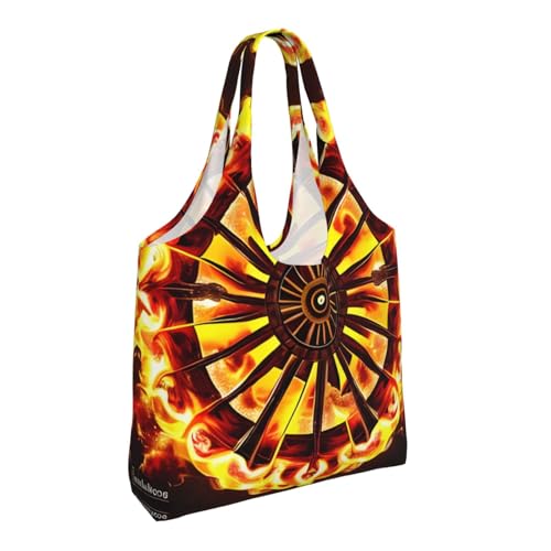 Turning the flame Printed Canvas Bag Women's Fashion Shoulder Tote Bag Lightweight Shopping Bag2