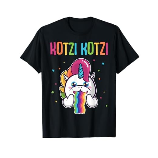 Kotzi Wein Bier Sekt Motto Party Schnaps Einhorn Partnerlook T-Shirt