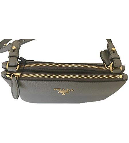 Prada Dove Gray Vitello Phenix Designer Crossbody Bag For Women 1Bh046 #TOP3