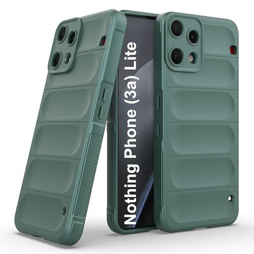 Image of Zapcase Back Case Cover for Nothing Phone 3a Lite | Compatible for Nothing Phone 3a Lite Back Cover | Liquid Silicon Magic Case for with Camera Protection | Dark Green