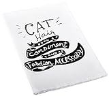 Primitives by Kathy LOL Made You Smile Tea Towel, cat Hair