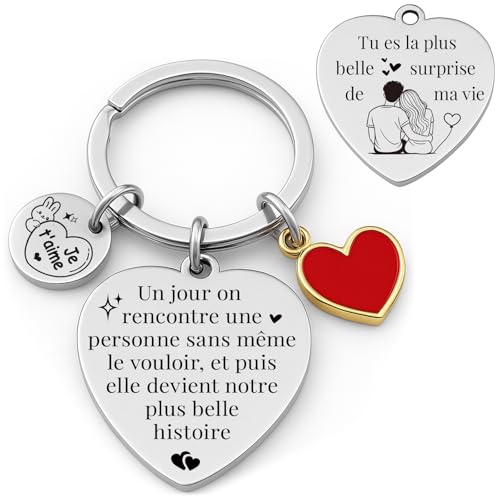 YISCOKO porte clef cadeau saint valentin pour homme femme porte clef saint valentin anniversaire cadeau femme