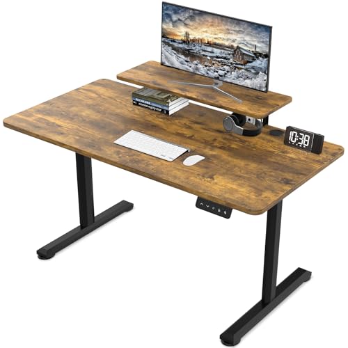 Triumphkey Escritorio Elevable Mesa Elevable Escritorio Escritorio De Pie Ajustable En Altura Con Estantes Para Monitor 120x60cm Altura Estante De Almacenamiento Home Office Tablero De Empalme Marrone Triumphkey Escritorio Elevable Mesa Elevable Escritorio Escritorio De Pie Ajustable En Altura Con Estantes Para Monitor 120x60cm Altura Estante De Almacenamiento Home Office Tablero De Empalme Marrone