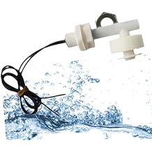 Side Mounted Liquid Level Float Switch, Plastic PP Float Switch, M12*1.0mm, Tank Level Sensor, 12V, Normally Closed Water Level Sensor Switch, White