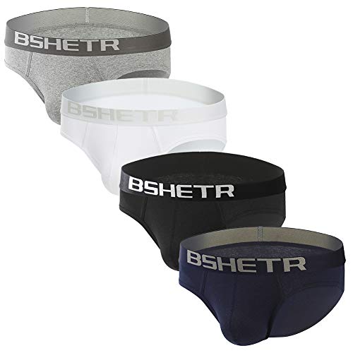 Men's Underwear Briefs 4 Pack Cotton Breathable Lightweight Ultra Soft Underpants  (4-Pack, Large 31