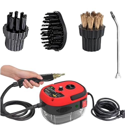 Pulitore a vapore portatile, pulitore a vapore pressurizzato ad alta temperatura, 2500 W, riscaldamento 15 s, serbatoio da 1,6 L con attacchi multipli per auto e mobili