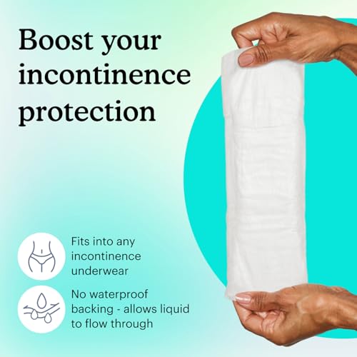 Because Maximum Incontinence Booster Pads, Adult Diaper Doubler Adds 2 Cups of Extra Absorbency, Discreet, Soft Leak Protection for Men & Women, Fits Inside Disposable Underwear, 20 Count