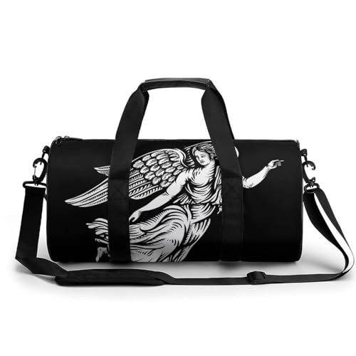 Sac de sport d'ange Noire sac de voyage week-end duffel bag 45x23x23cm