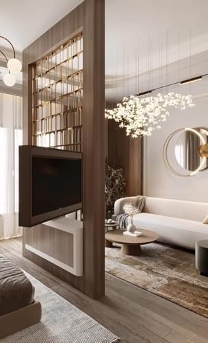 Audiovan Led Tv 360 Rotating TV Bracket for Room Partition Mounting Rotation Stand for partition Compatible for 32-75 Inches Led Modern Rotating TV Cabinet Design