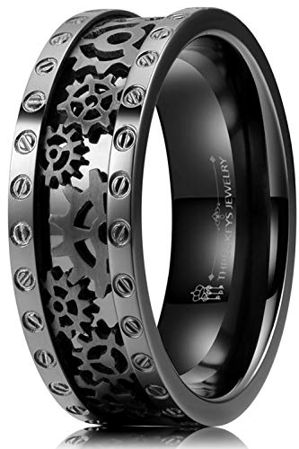 Three Keys Jewelry Marrige Class Bague en titane pour homme Argenté 8 mm, Métal, Non connu Cover