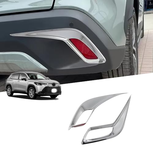 FOR 新型カローラクロス XG10(Corolla Cross)カスタムパーツ リアバンパー フォグランプフレーム 装飾カバーベゼル ABS樹脂 車種専用設計 傷防止 耐摩耗性 取り付け簡単 2個カローラクロス アクセサリー (銀)