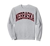 Retro Nebraska Hombres Clásico Mujeres Nebraska Fun Throwback Rojo Sudadera