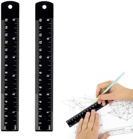 2 Pack 6 Inch Ruler,Metal Ruler,Mm,Metric,Small,Small Metal,Rulers ...