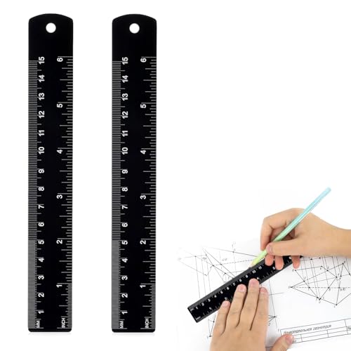 Gyinere 2 Pack 6 Inch Metal Ruler