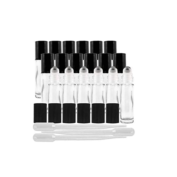18 Empty Glass 10ml Roll On Perfume Bottles by NATURALCOSMETICS BEAUTY