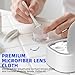 3 Ply Thick Microfiber Lens Cleaning Mat for RGP Ortho K Lenses Anti Slip Super Absorbent Lint Free Washable with Hanging Loop for Glasses Screens Camera - White