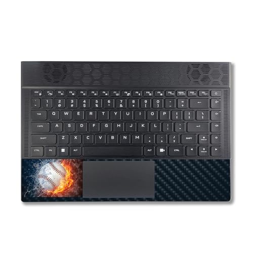 Image of MightySkins Carbon Fiber Skin Compatible With Alienware X14 R2 (2023) Full Wrap Kit - Baseball Fire | Protective, Durable Textured Carbon Fiber Finish | Easy To Apply & Change Styles | Made in the USA