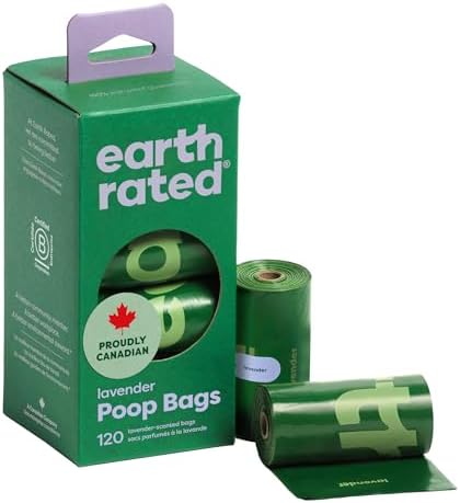 Earth Rated (A Canadian Company), Poop Bags for Dogs Guaranteed Leak Proof and Extra Thick Waste Bag Refill Rolls, Lavender Scented, 120 Count