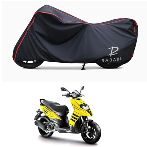 Image of Waterproof Bike Body Cover Compatible for | Aprilia Storm 125 | Taffeta Fabric, Red Piping Design, Bottom Elastic Fit | Dustproof, Sun UV & Rain Protection for All Bikes