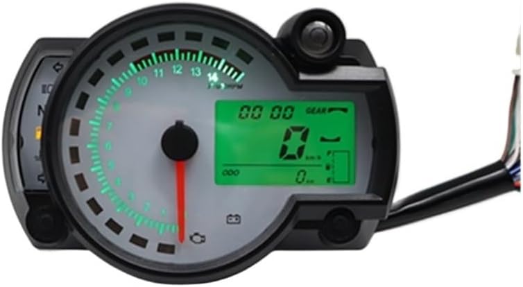 Motorcycle Speedometer Tachometer Meter Digital Motorcycle Odometer Tachometer Adjustable 299KM/H 7 Tachometer Odometer Instrument Panel