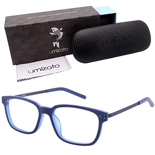 umizato Gaming Blue Light Glasses - Computer Screen Glasses for Men Women Teens, Slim, Featherlight and Comfortable - Made for All Day Wear at Work, Bluelight Light Sensitivity Glasses (PICTOR Blue)