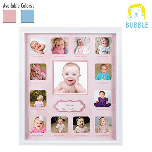 Collage Photo Frame for Baby First Year Keepsake, Multi Picture Frames for Ba