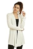 Cardigan - Women's Classic Chic Rayon Fabric Cardigan Sweater for Layering All Season Open Drape Cute Comfortable and Durable (M, Ivory), Ivory, Size Medium