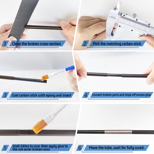 Aventik Fishing Rod Repair Kit Complete with Accessories, Carbon Fiber Stick and Stainless Tube for Broken Fishing Pole Maintenance by Aventik - Image 3