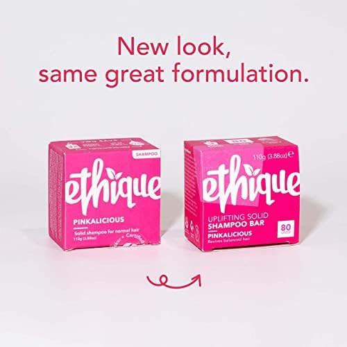 Ethique Pinkalicious Solid Hair Shampoo Bar for Normal Hair (110g/3.88oz) Vegan, Compostable, Biodegradable, Plant based