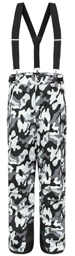 BenBoy Hombre Pantalones de esquí para Softshell Impermeable Térmico Senderismo Nieve Escalada Calidez Versátil Removibles Invierno Peto para Montaña HXK7997M-Mehrfarbig-L